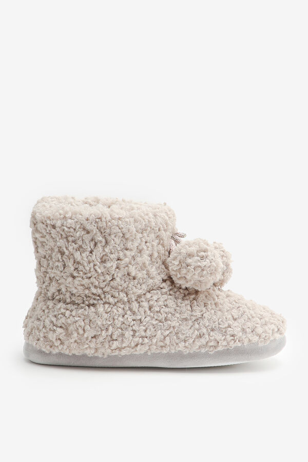 Curly Faux Fur Bootie Slippers