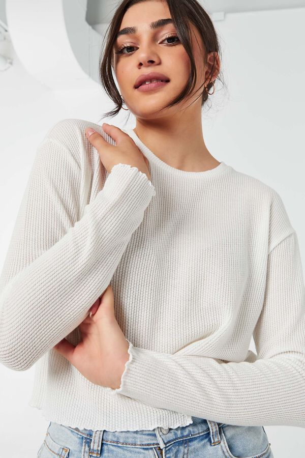 Textured Cropped Boxy Tee