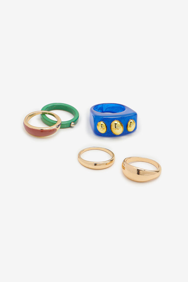 4-Pack Colorful Rings with Studs