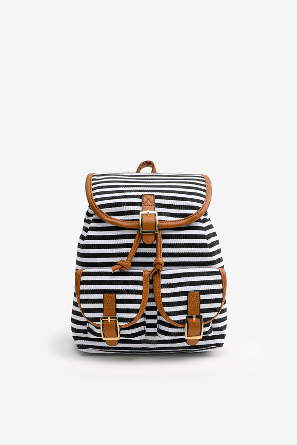 Striped Drawstring Backpack