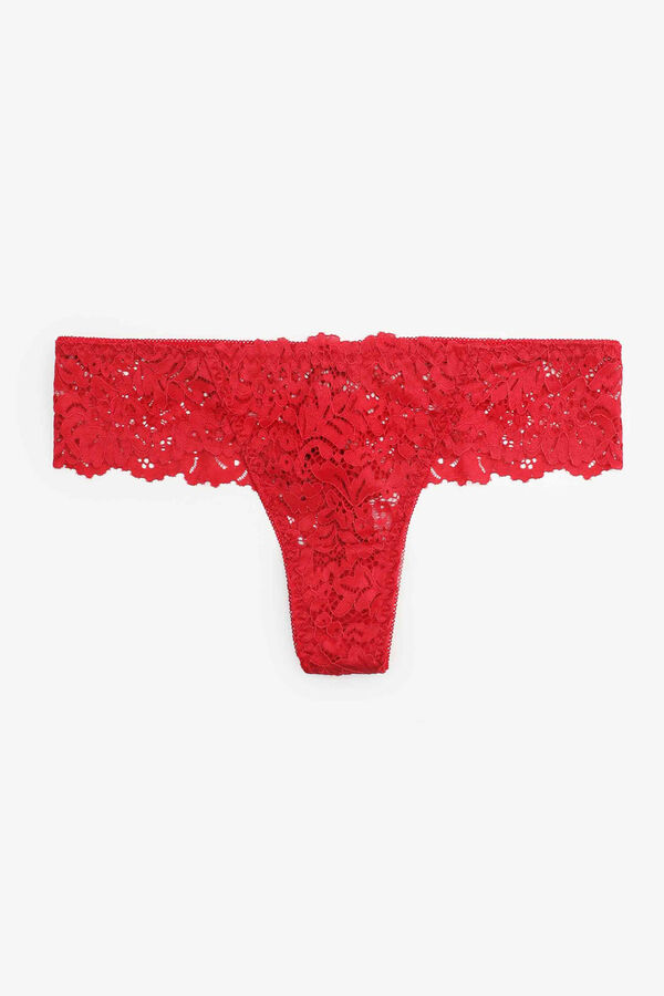 Lace Thong with front Seams