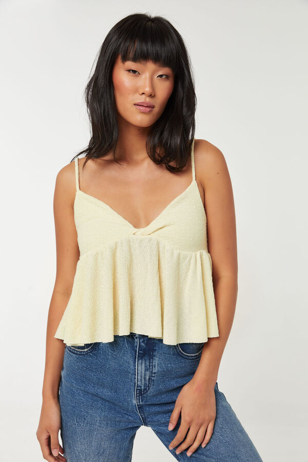 Peplum Crop Tank Top with knotted Bust