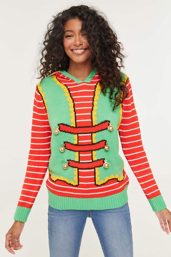 Hooded Ugly Elf Xmas Sweater