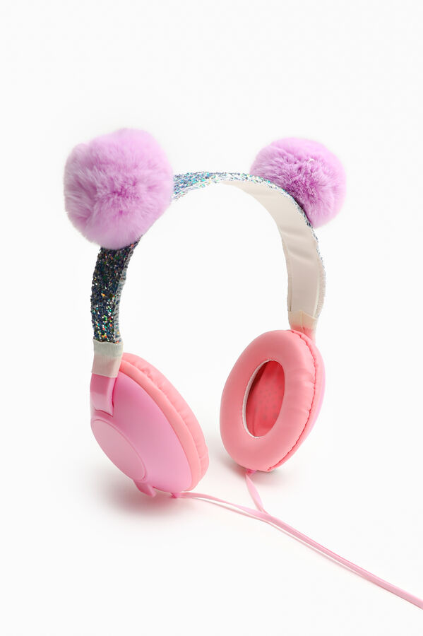 Foldable Headphones with Pompoms