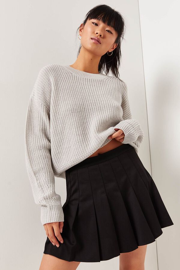 Engineered Knit Cropped Sweater