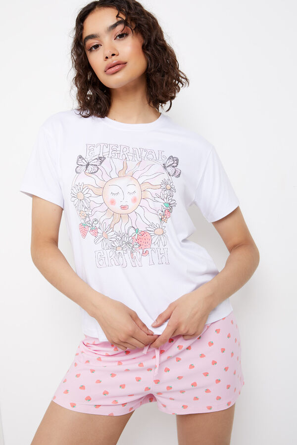 Pyjama graphique short et t-shirt carré