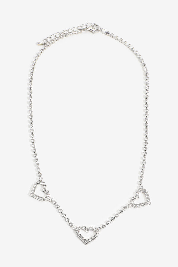 3-Heart Rhinestone Necklace