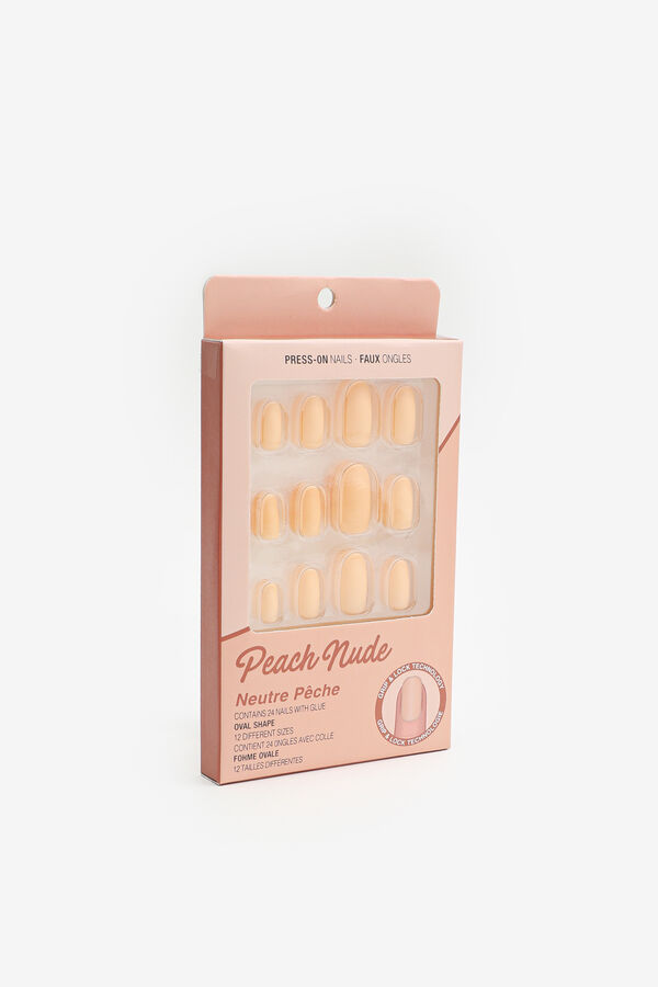 Pack of Peach Nude Fake Nails