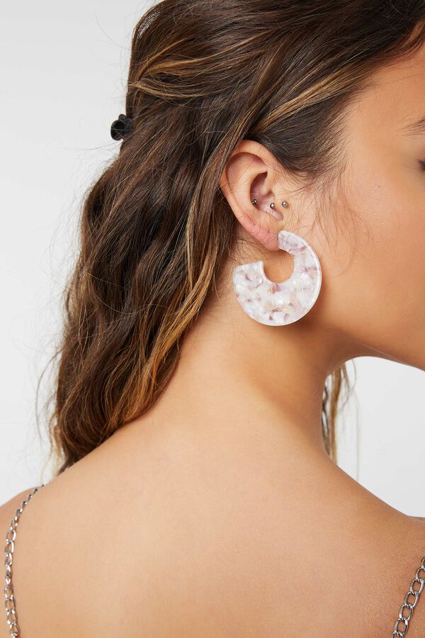 Marble Acrylic Hoop Earrings