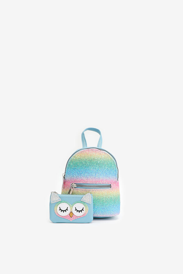 Glitter Backpack with Owl Pouch