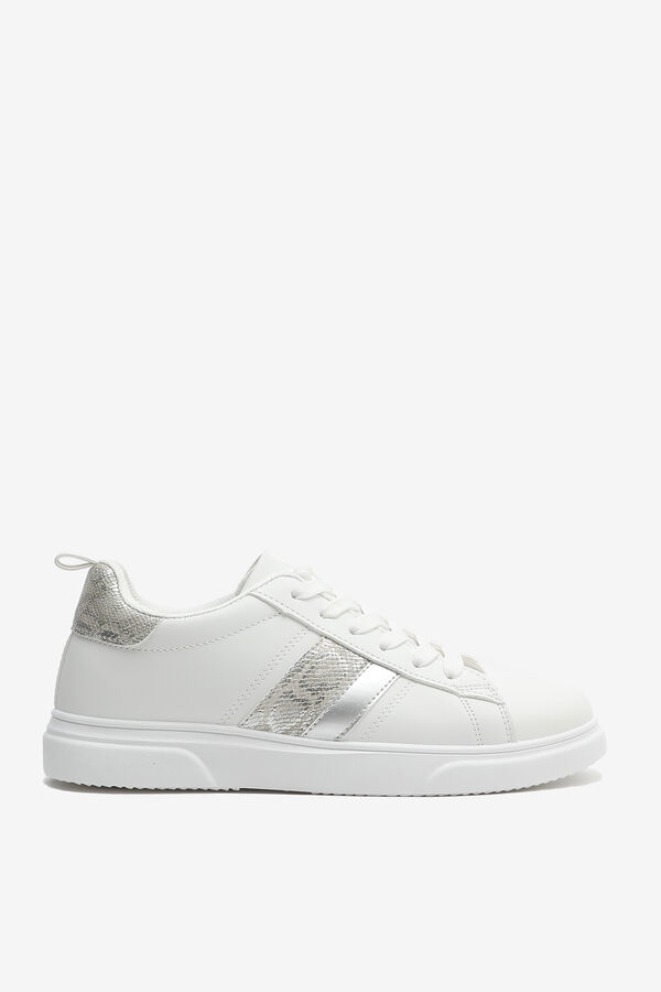 Faux Leather Laced Sneakers