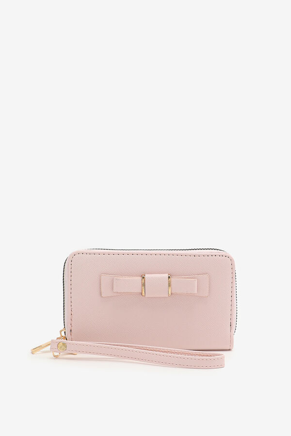 Faux Leather Wallet with Bow