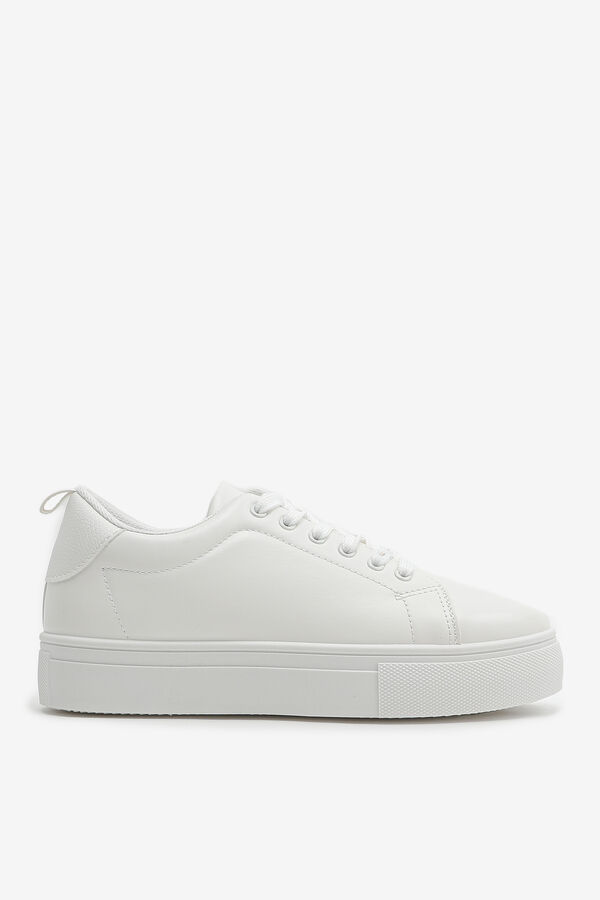 Faux Leather Platform Sneakers