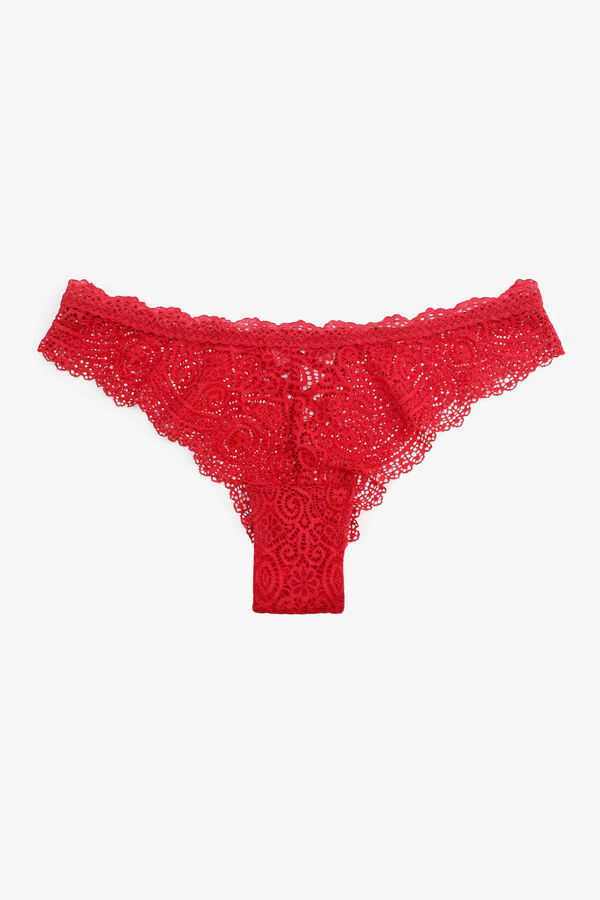 Lace Thong with Crisscrossed Back