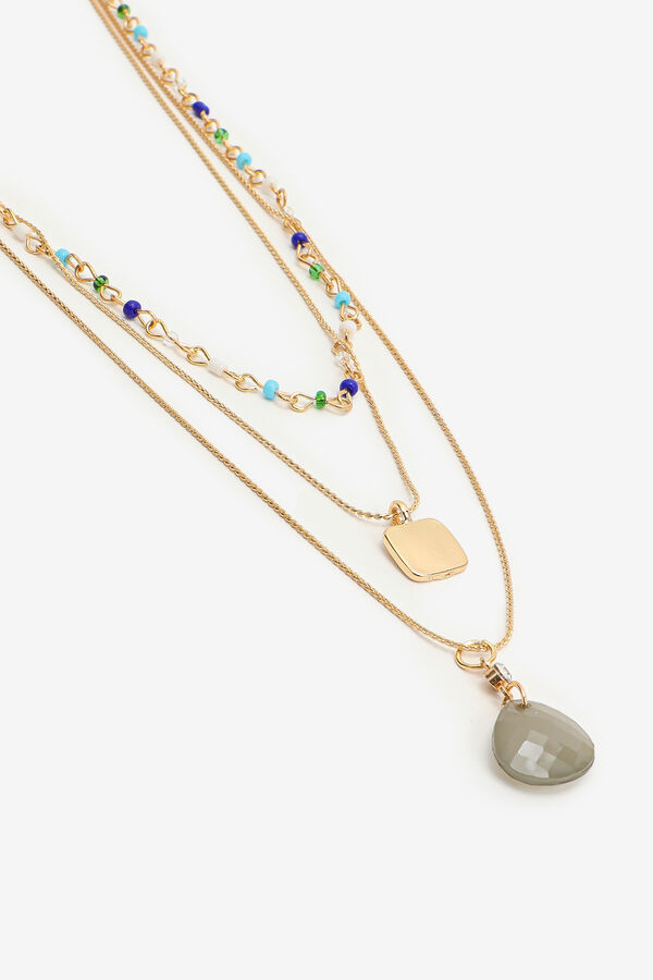 Bead & Stone Layered Necklace