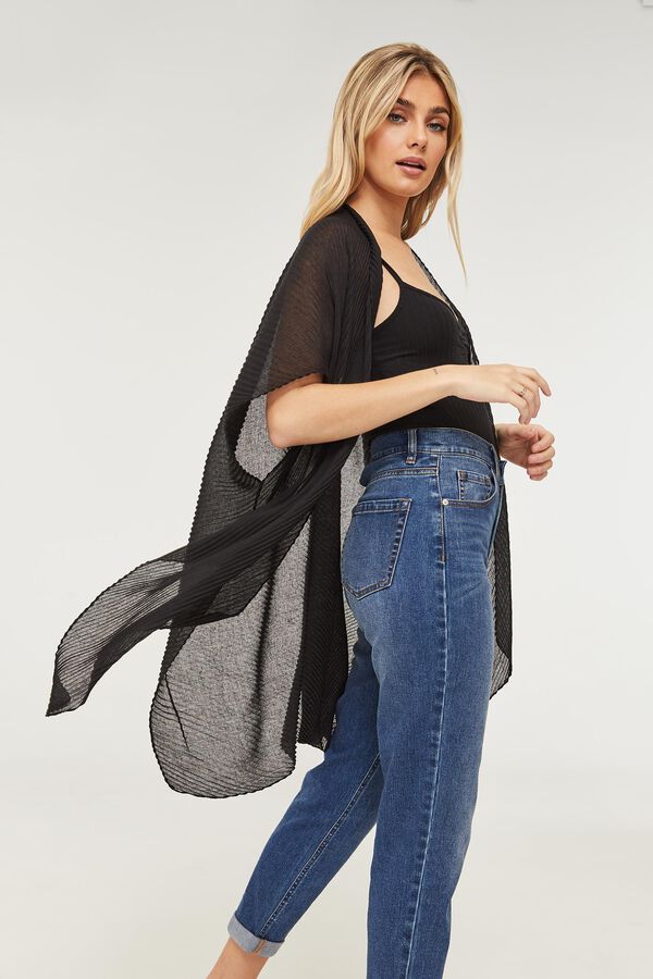 Ribbed Open Poncho