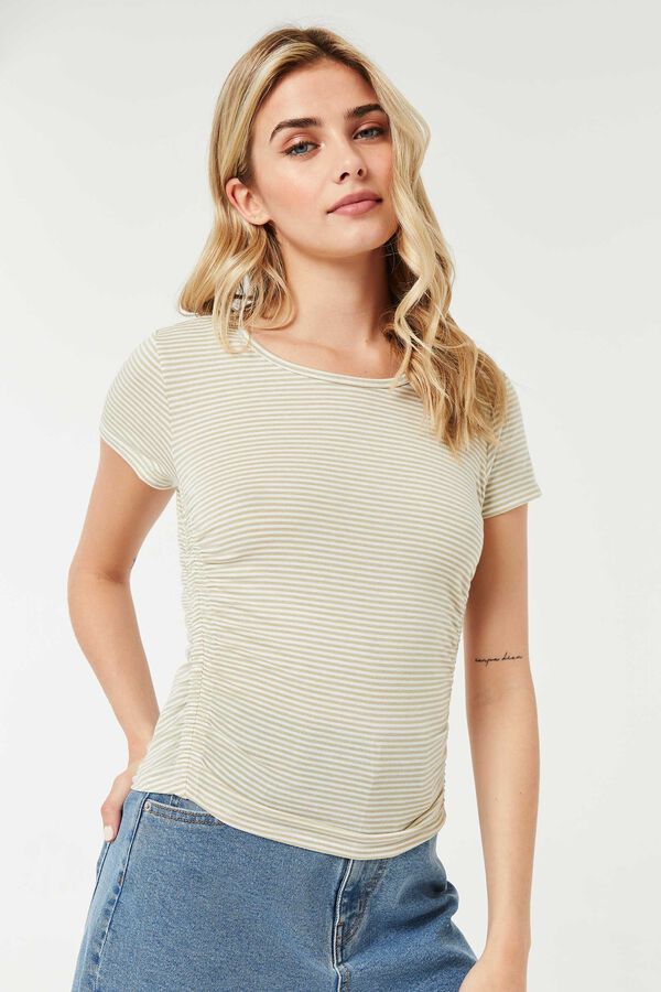 Tee with Ruched Sides