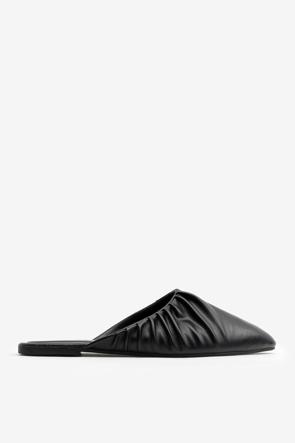 Ruched-Vamp Pointy Mules