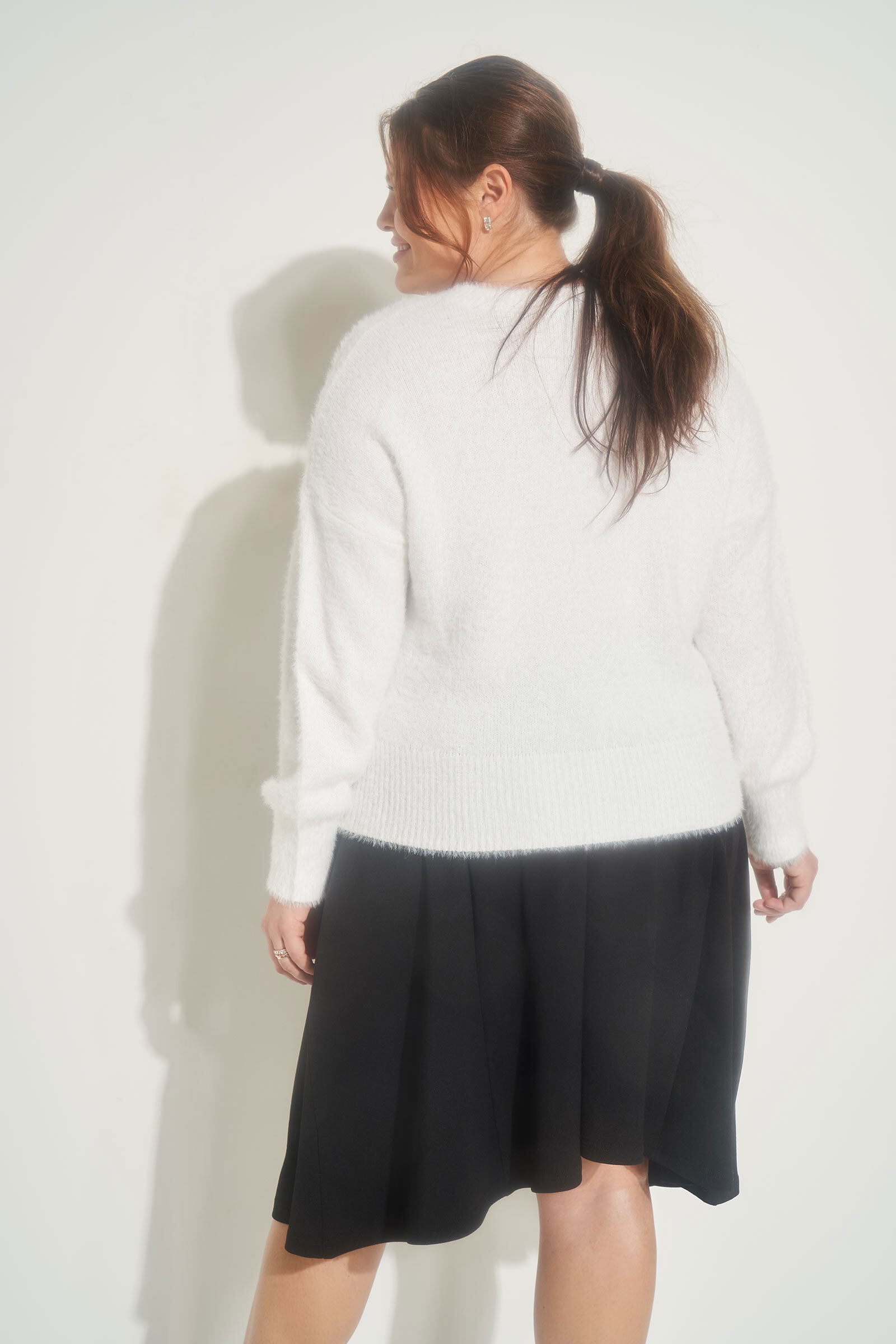 Plus Size Fuzzy Puff Sleeve Sweater | Ardene