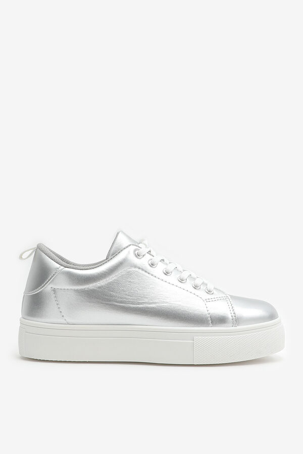Faux Leather Platform Sneakers