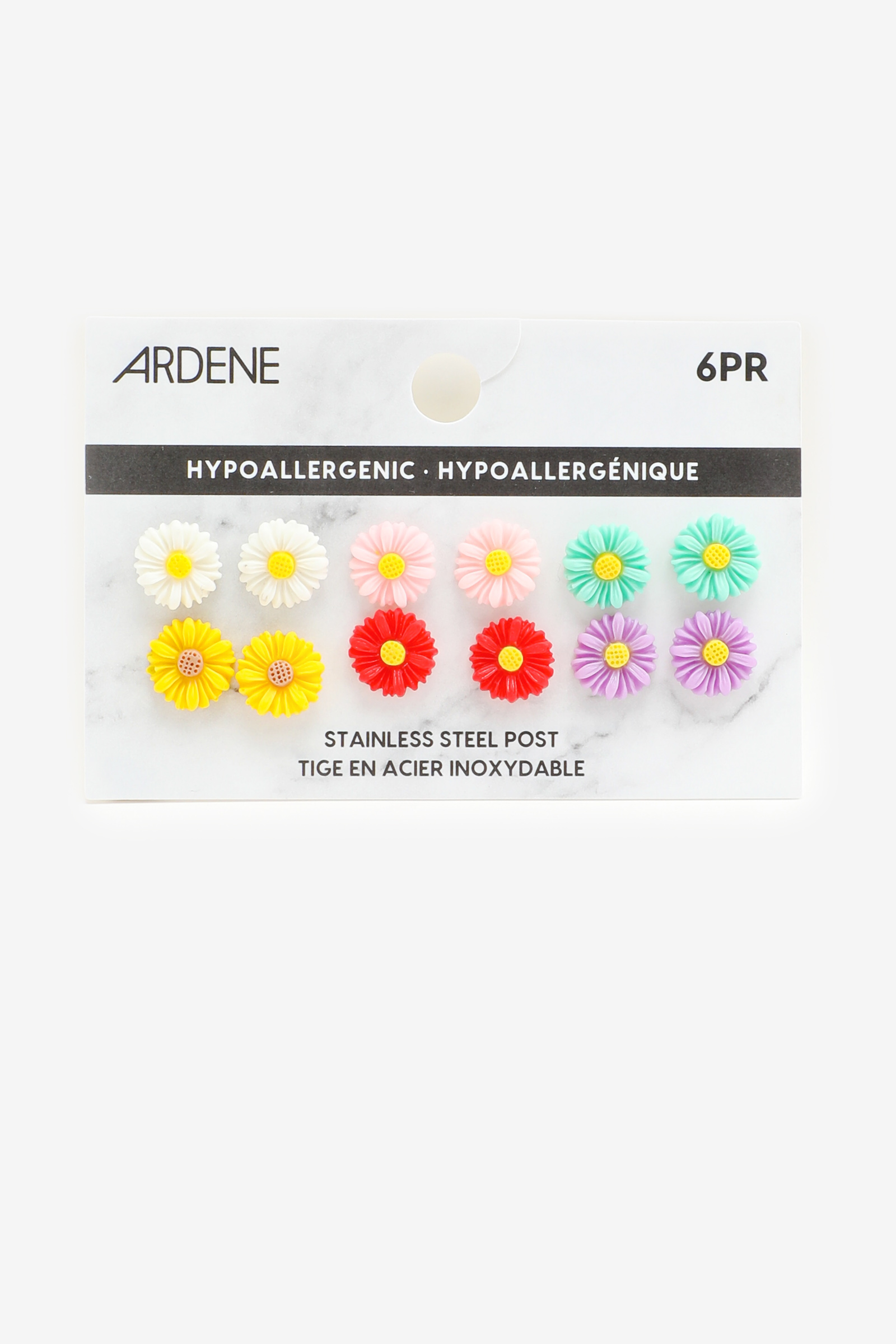 6-Pack Flower Earrings