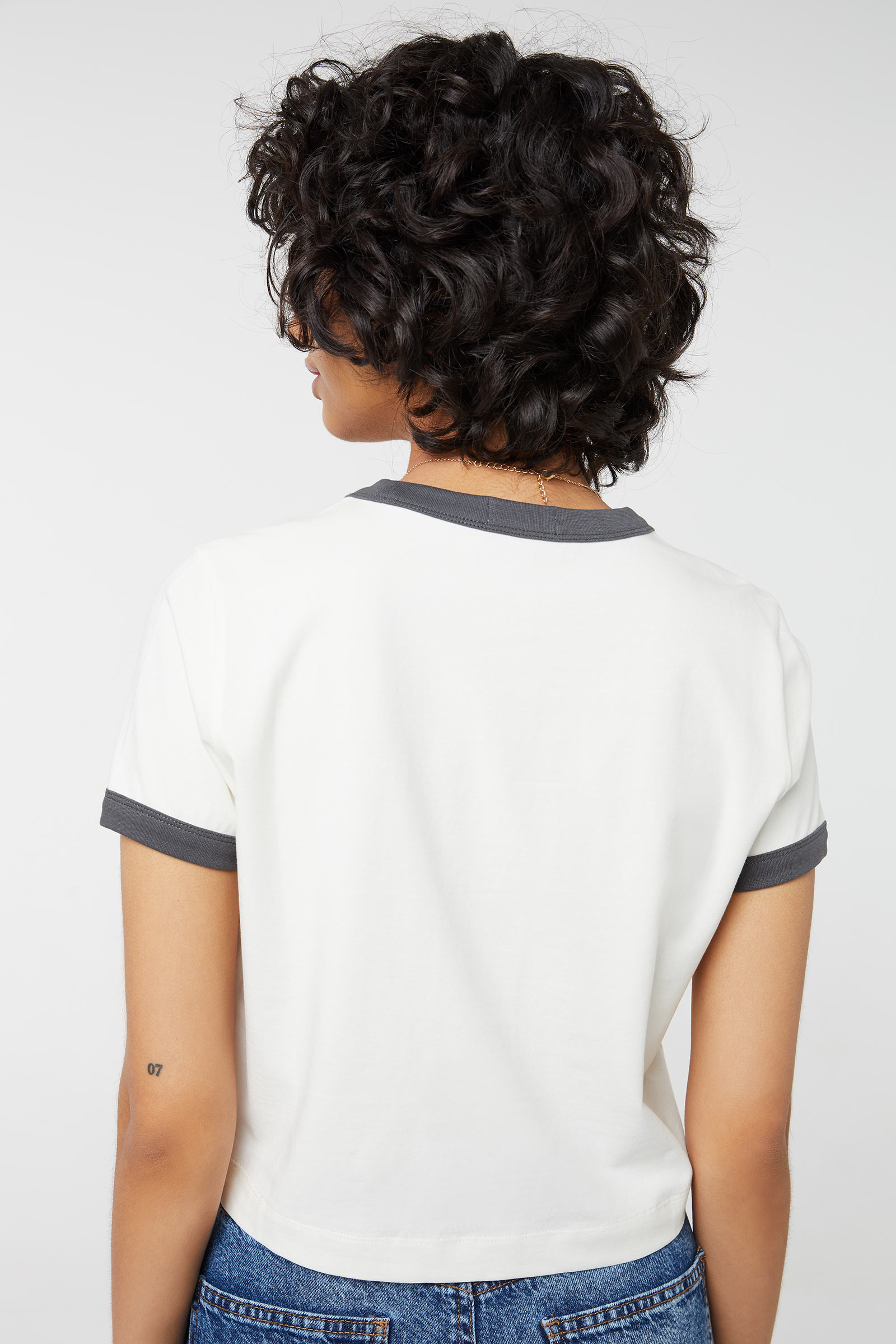 Cropped Graphic Ringer Tee