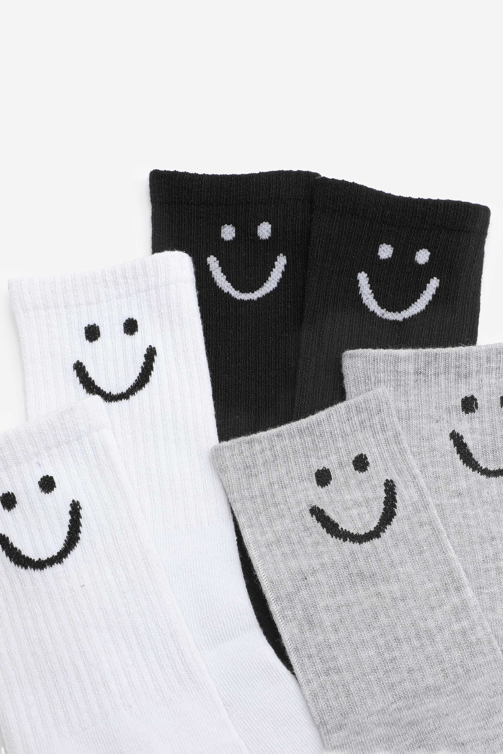3-Pack of Smiley Face Crew Socks