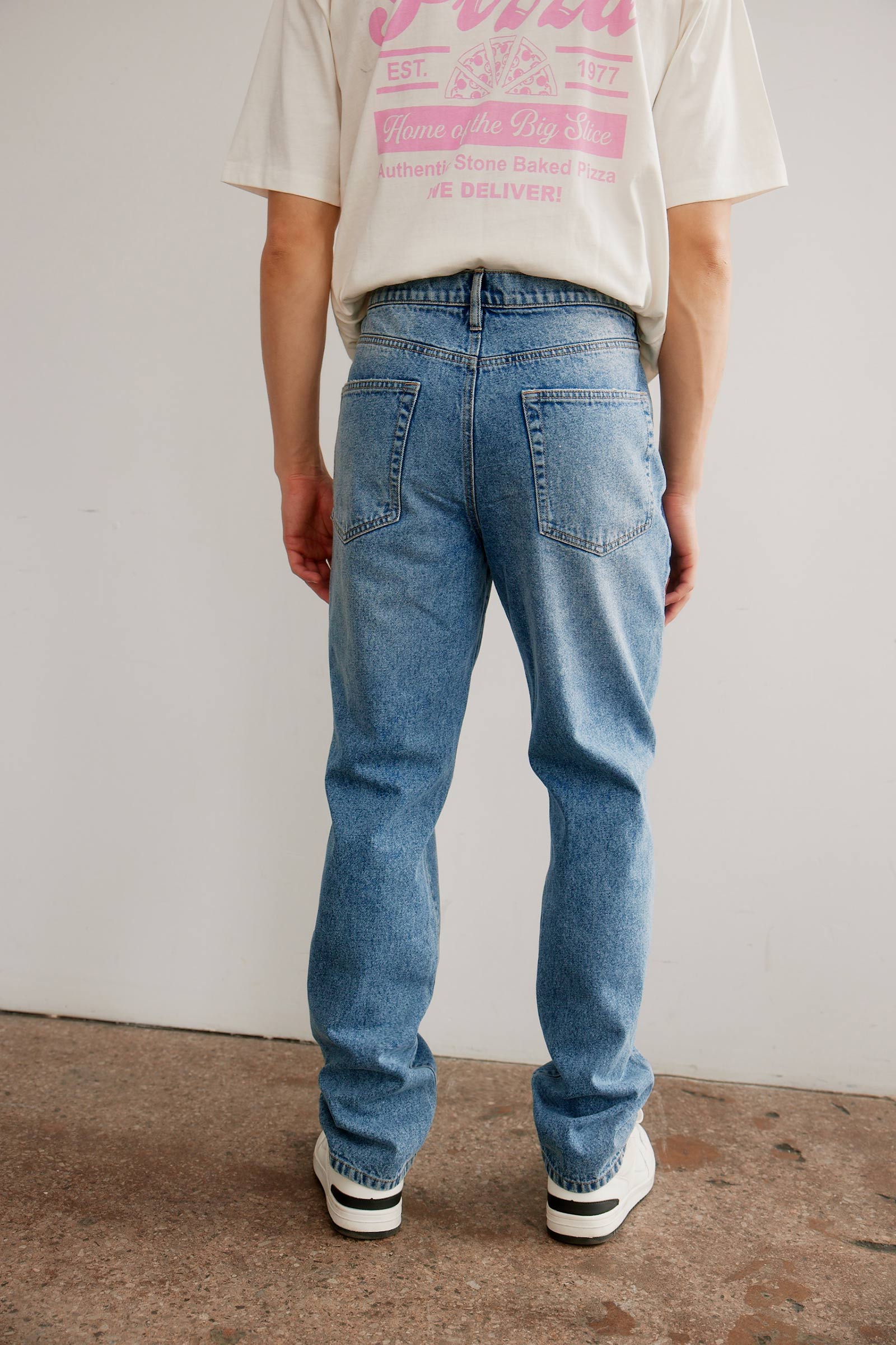 Straight-Leg Ripped Jeans for Men