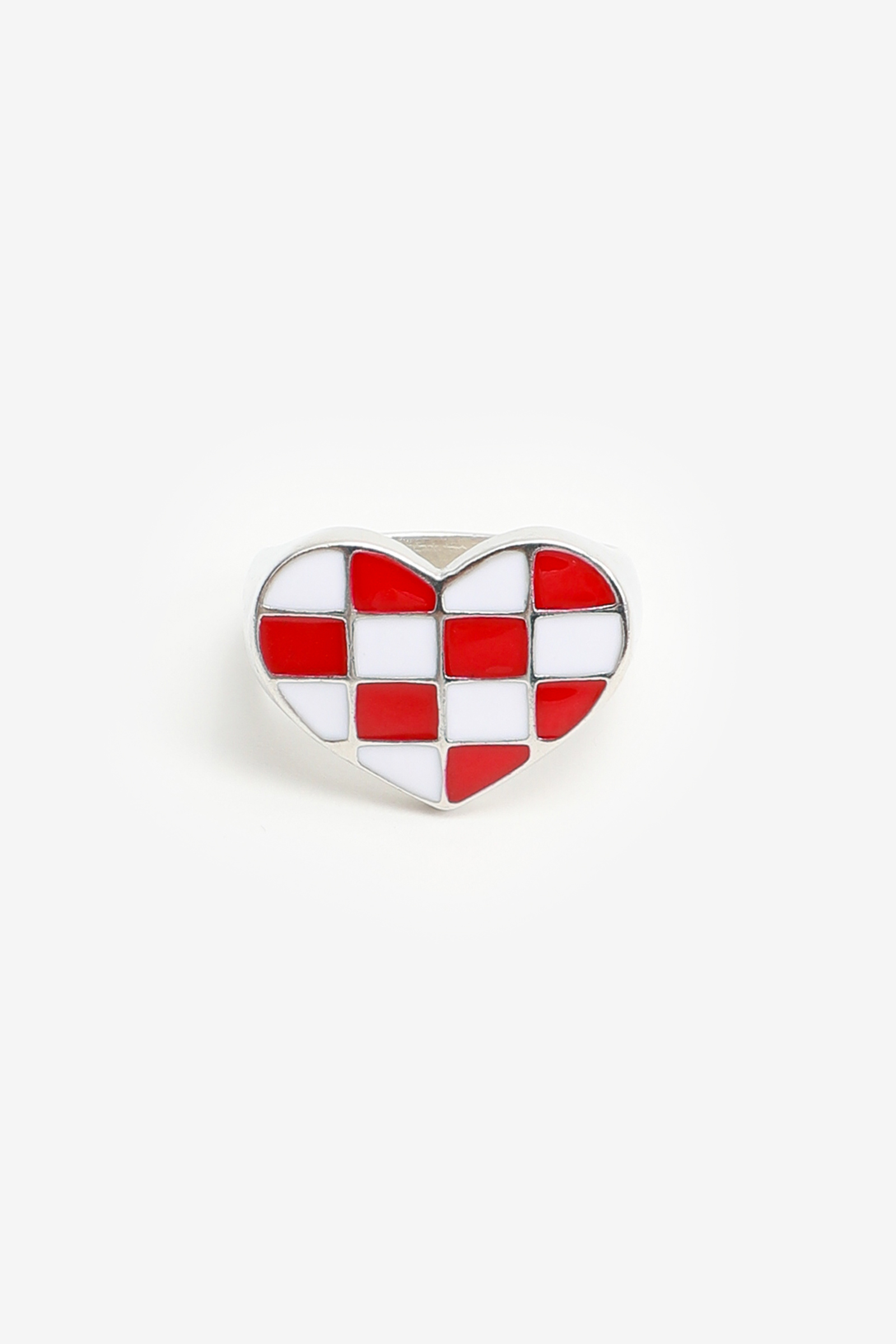 Checkerboard Heart Ring