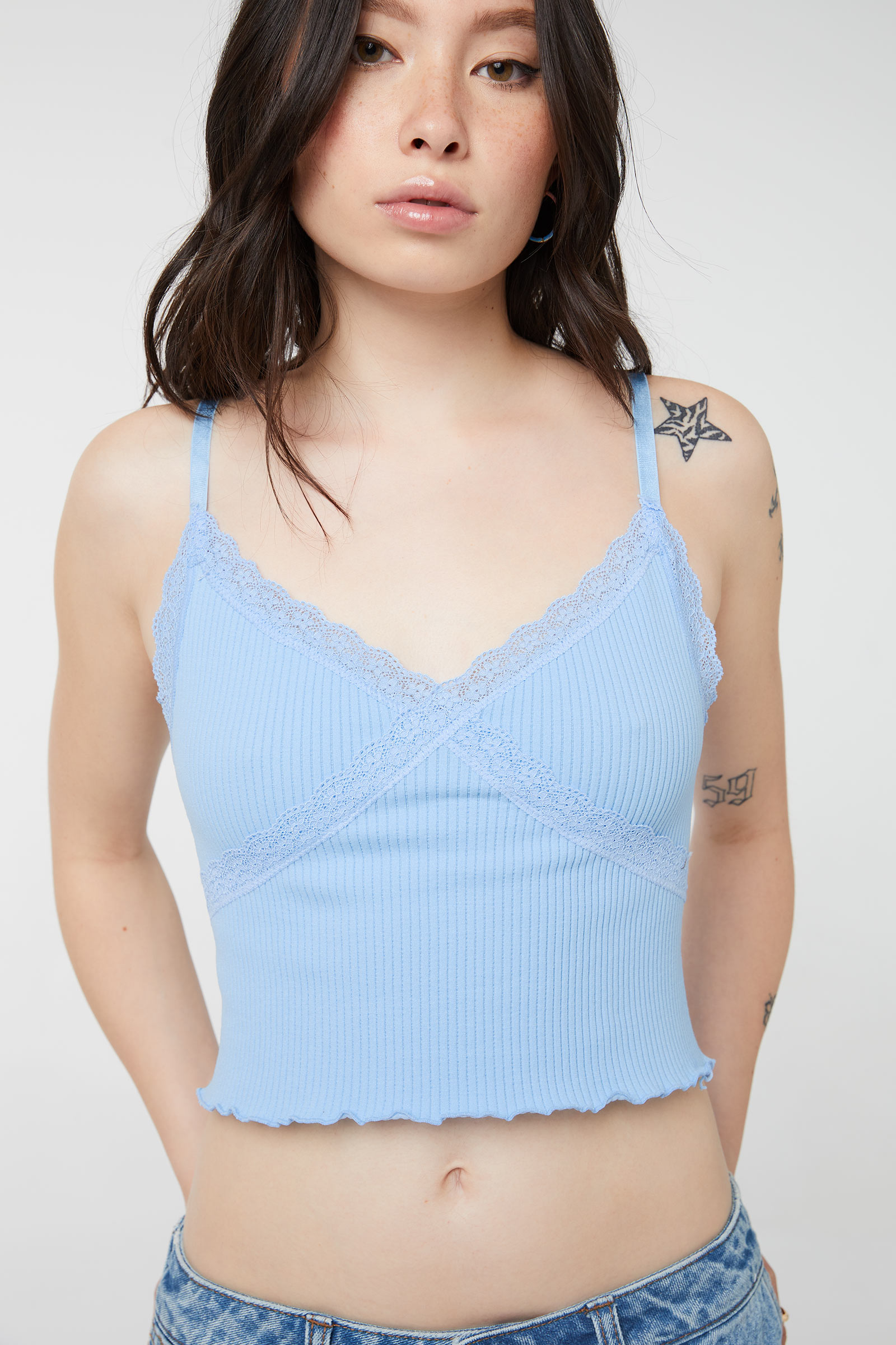 Seamless Tank with Lace Detail