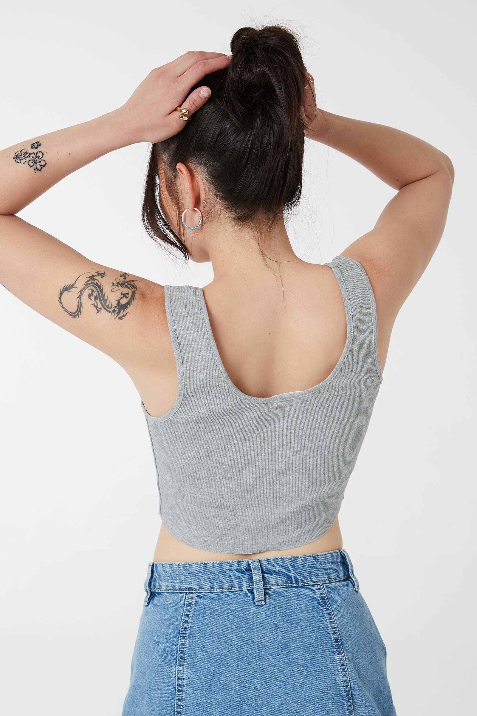 Graphic Ultra-Cropped Scoop-Neck Tank