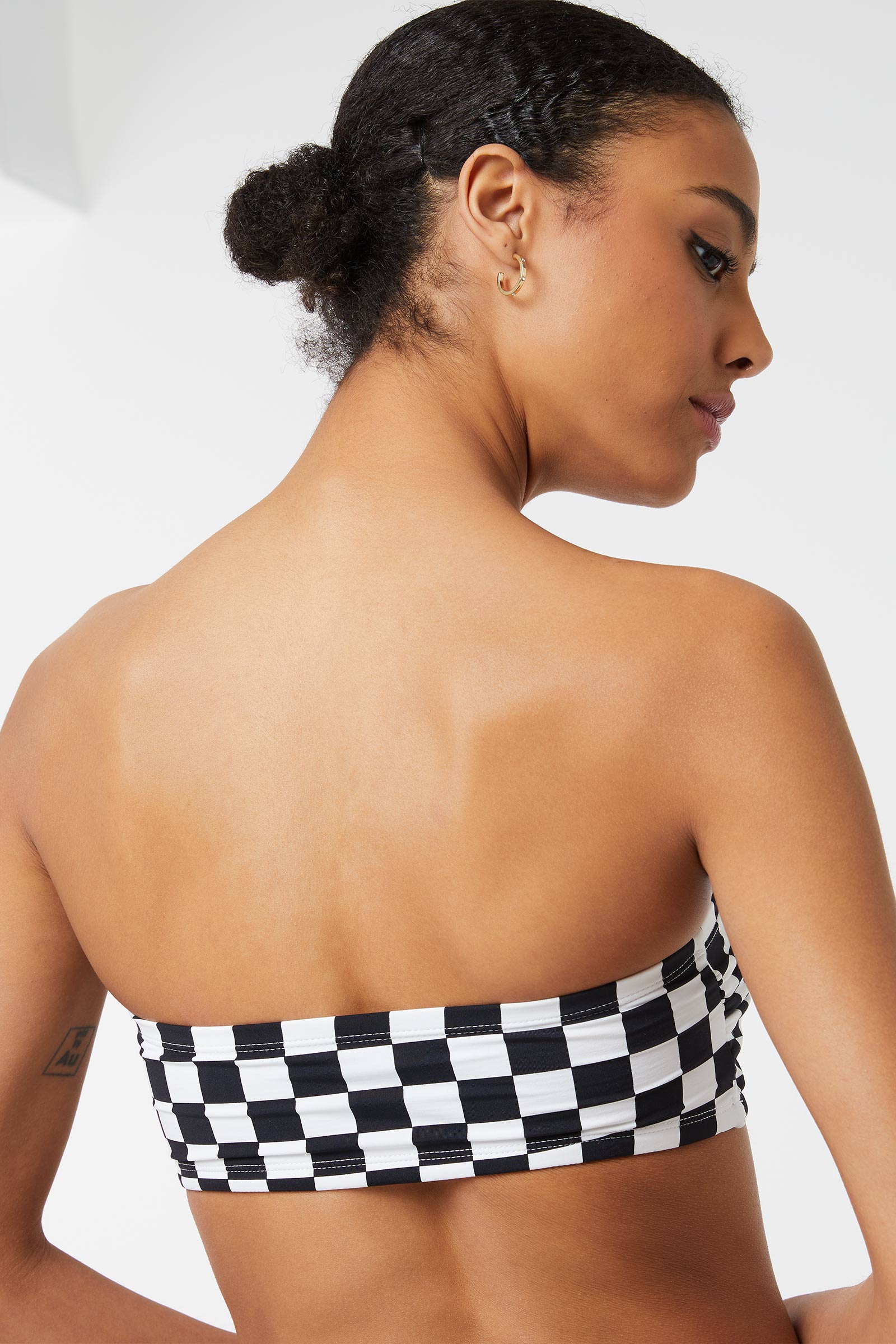 Checkerboard Bandeau Bikini Top