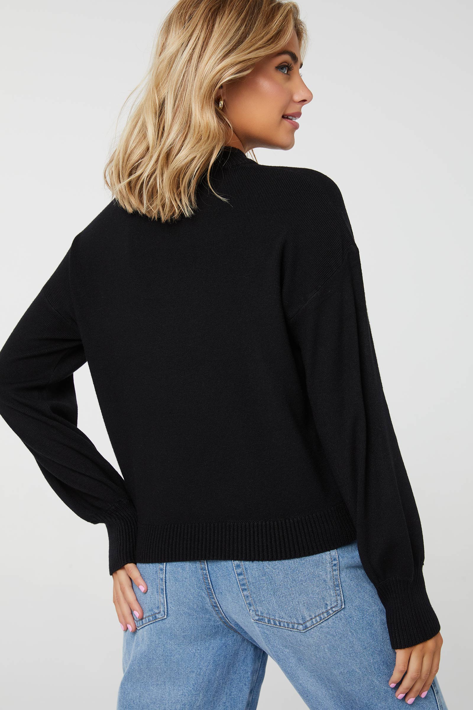 Pull col rond montant