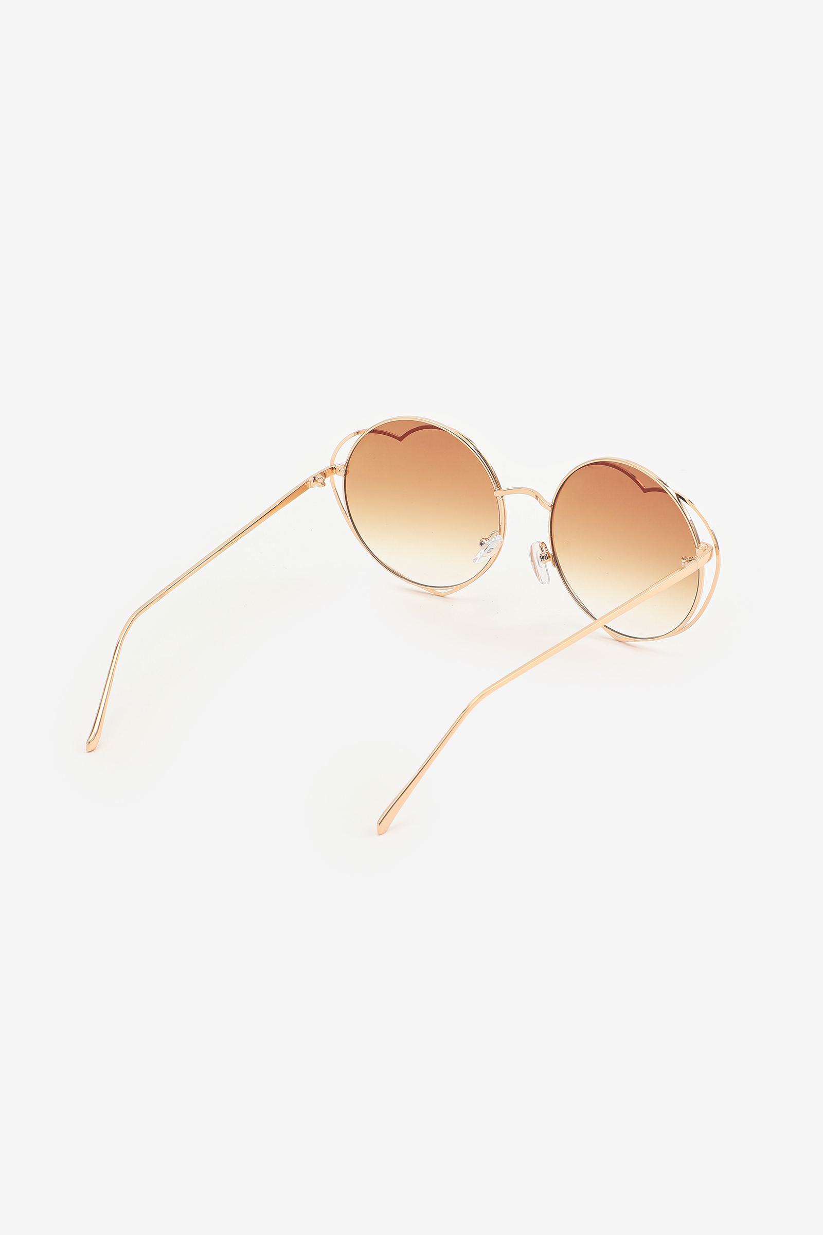 Heart-Frame Sunglasses with Round Lenses