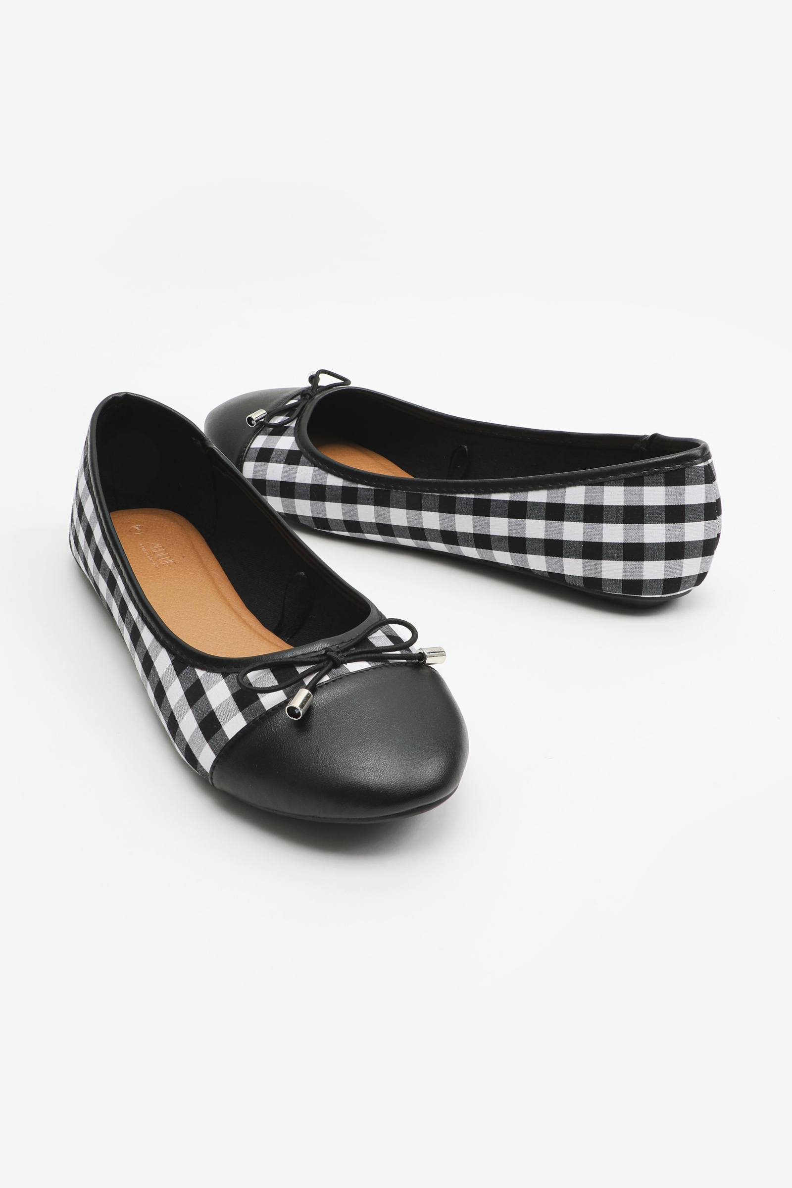 Gingham Ballet Flats with Bow