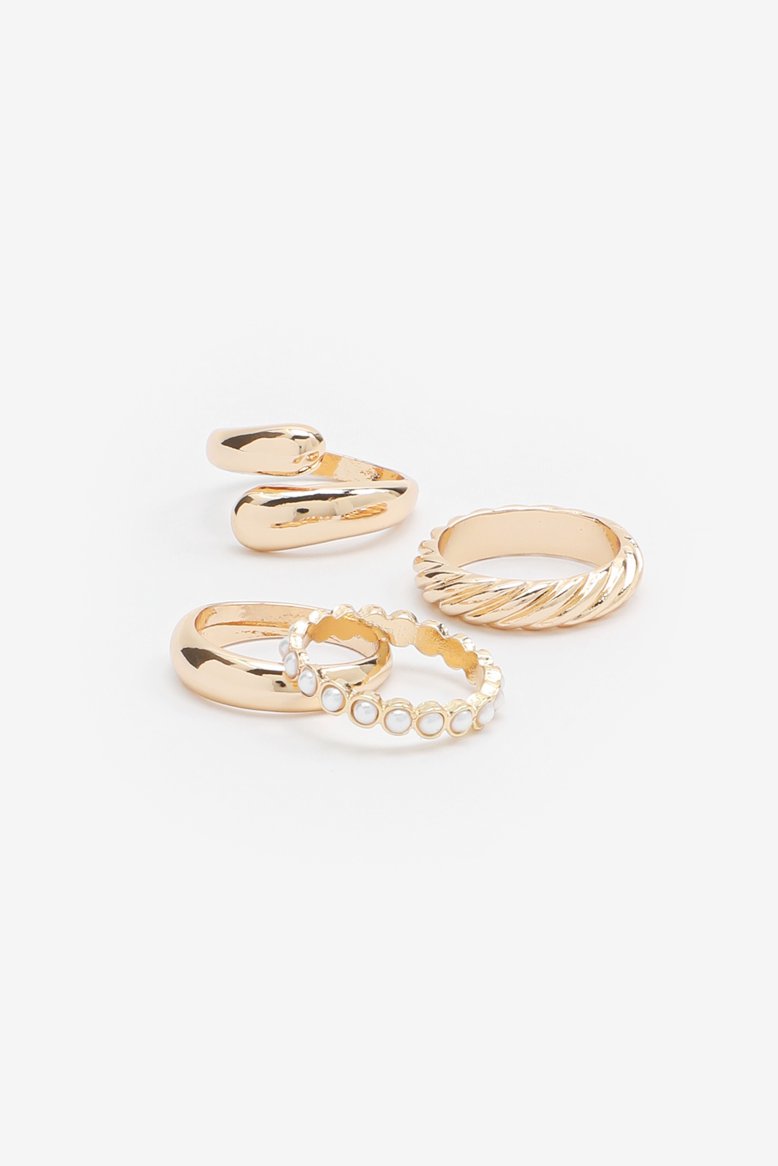 Pack of Gold-Tone Statement Rings
