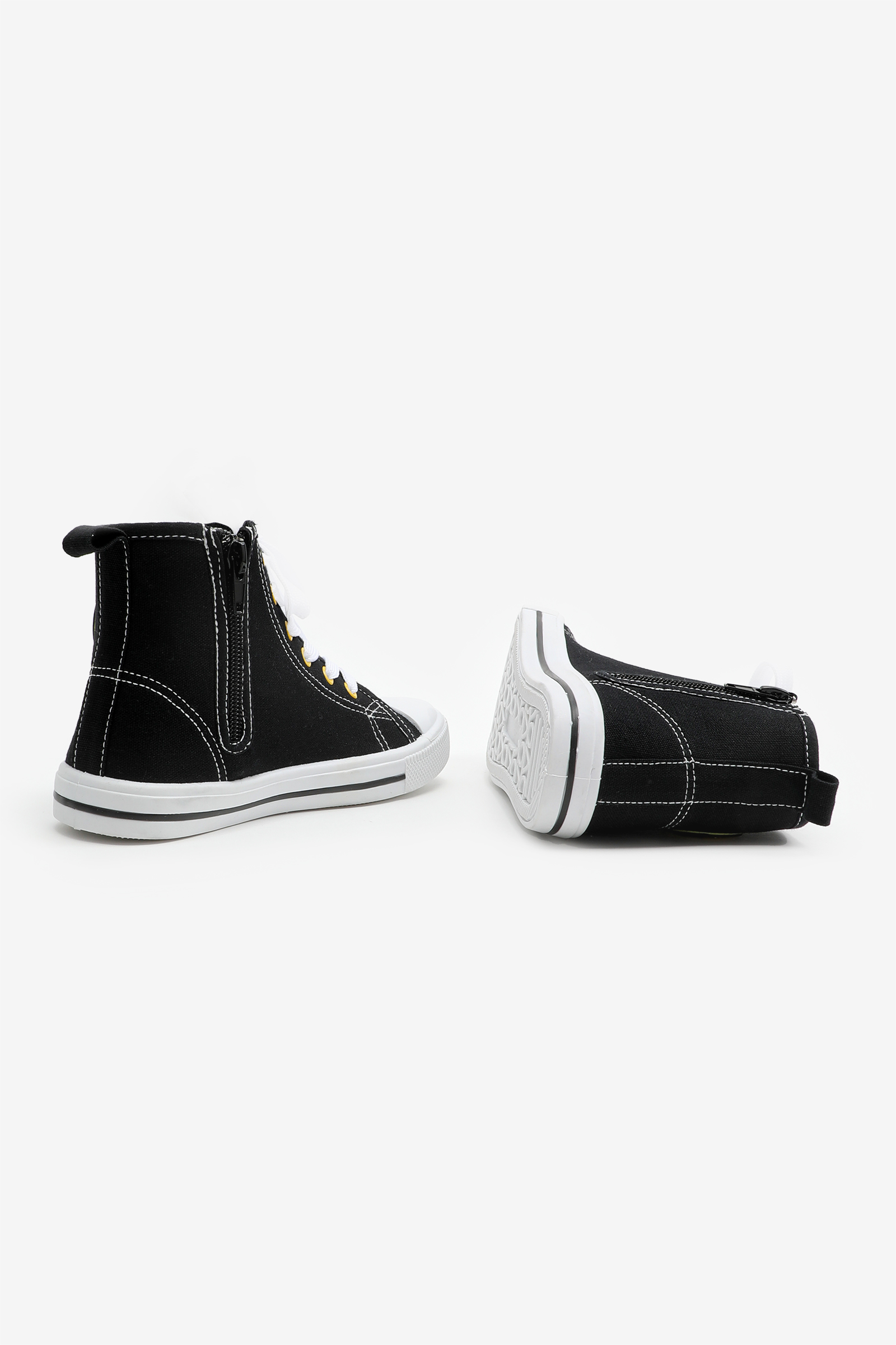 High Top Sneakers with Smiley Face for Girls