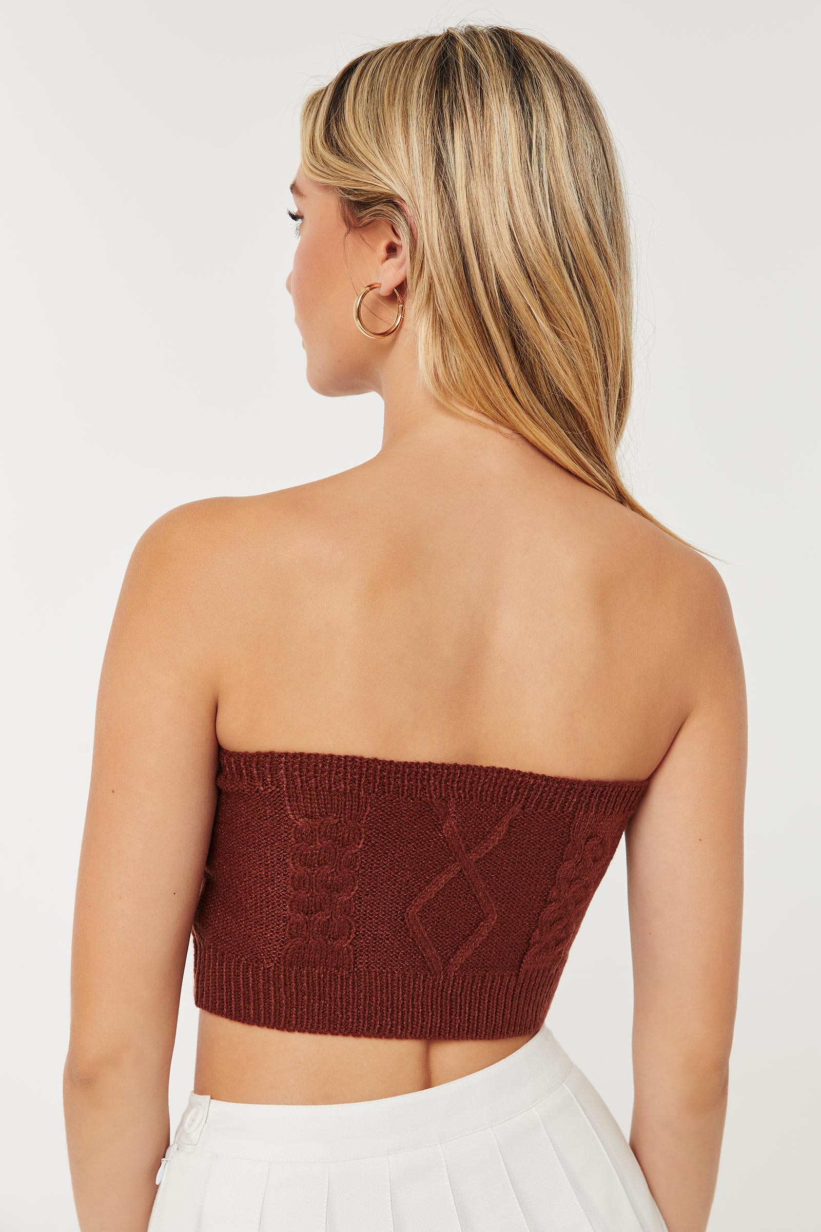 Ultra Cropped Cable Tube Top