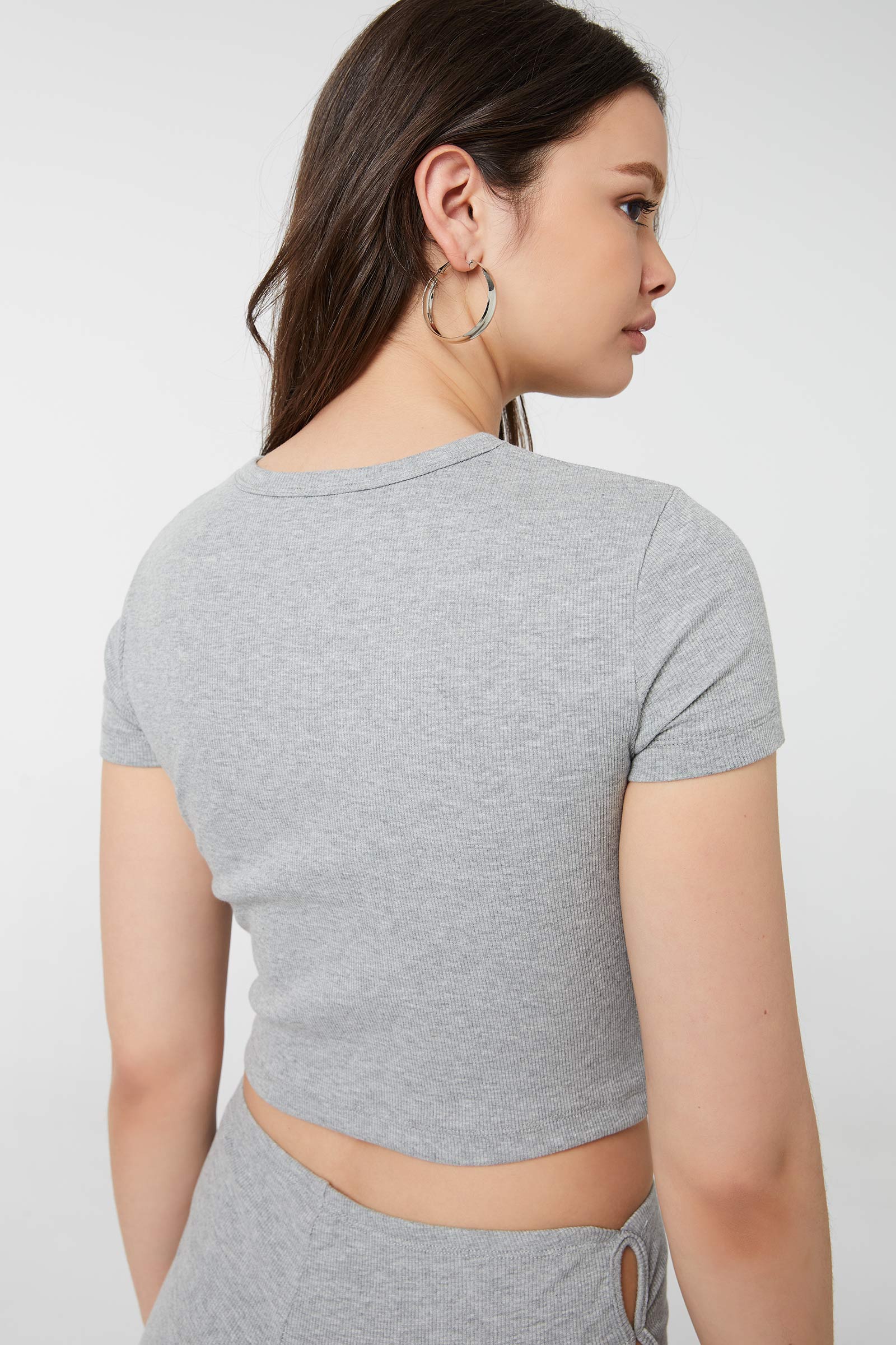 Ultra-Cropped Henley Tee