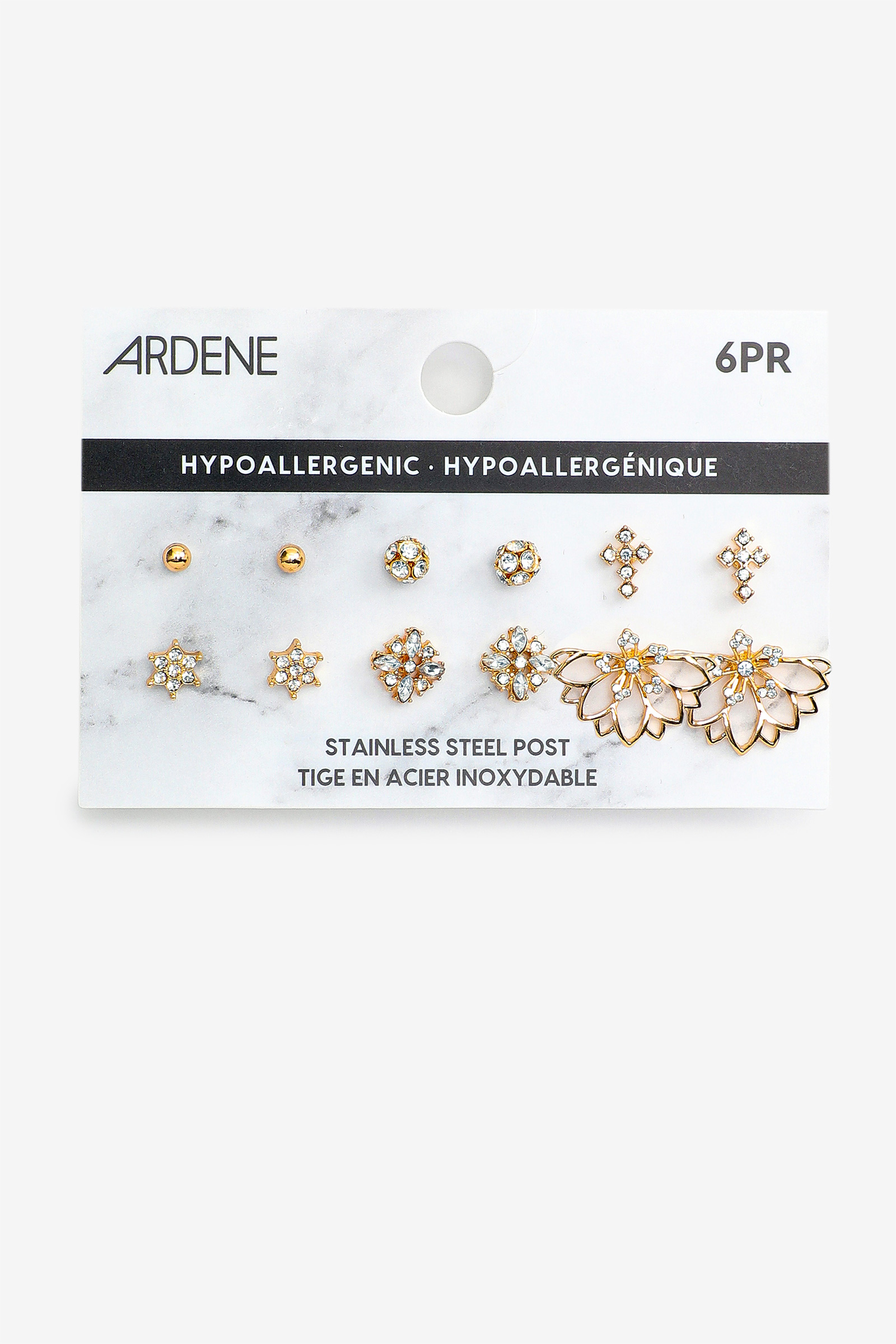 Floral Gold-Tone Stud Earrings