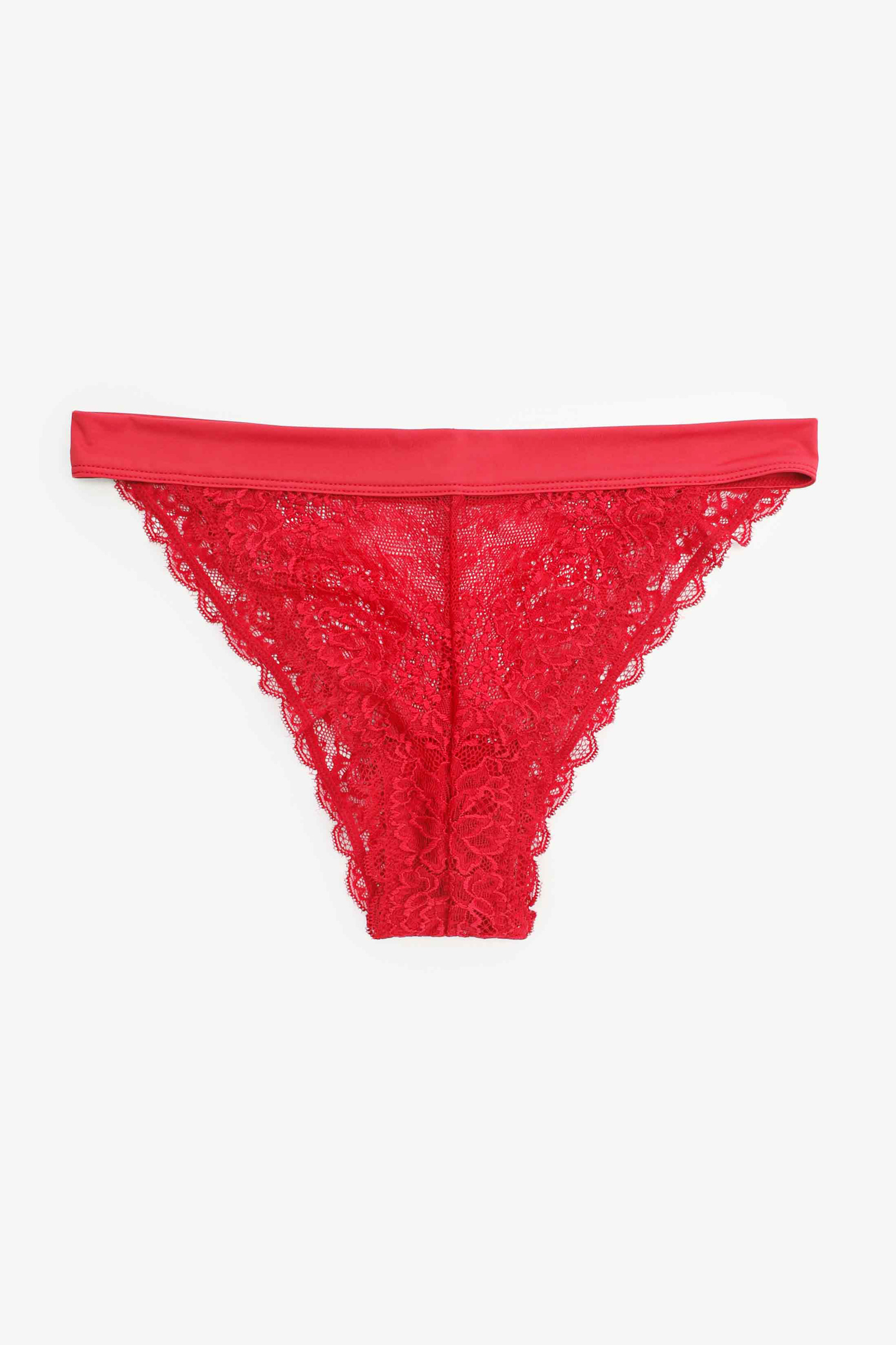 Lace Thong with microfiber waistband