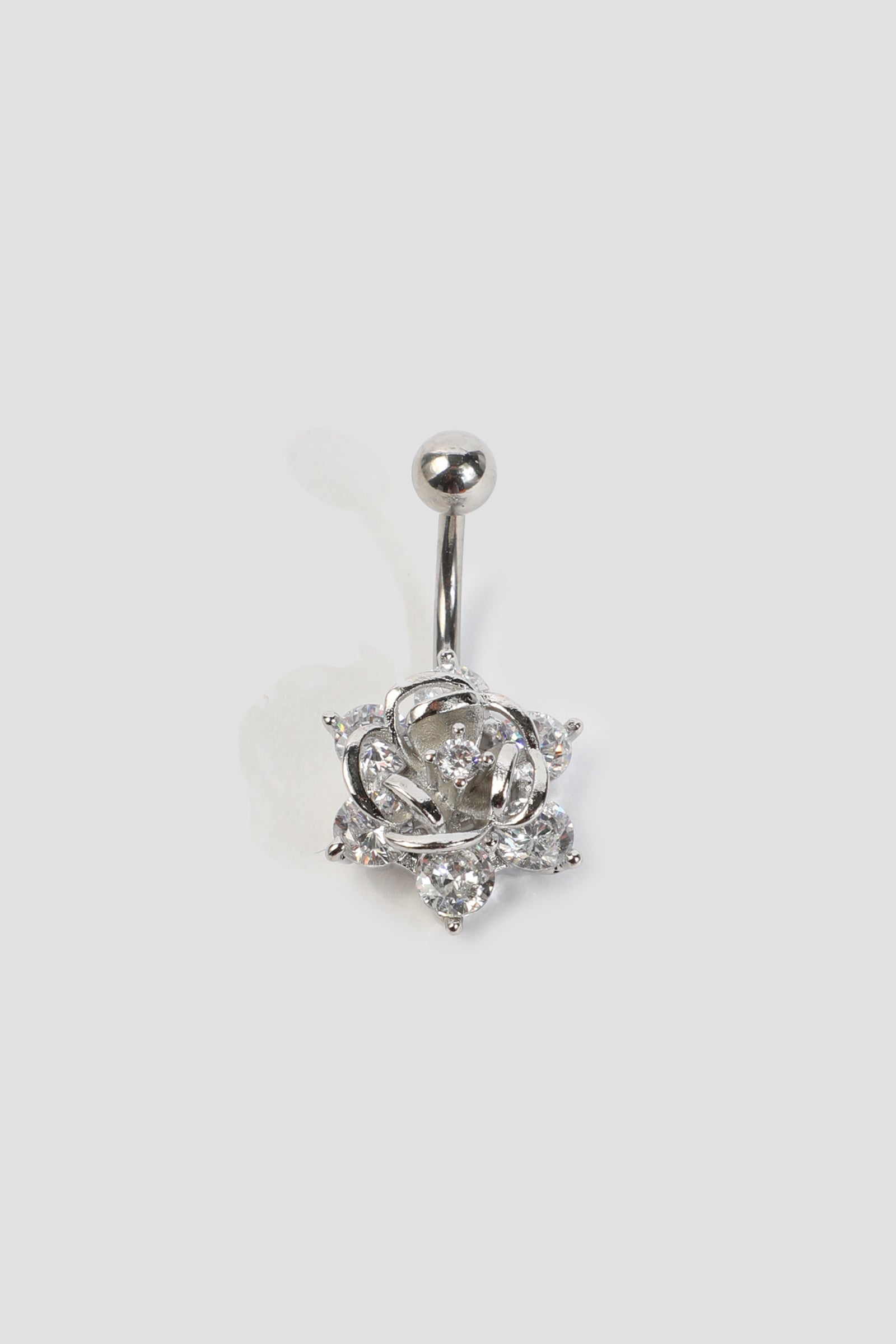 Ardene Crystal Rose Navel Piercing in Silver