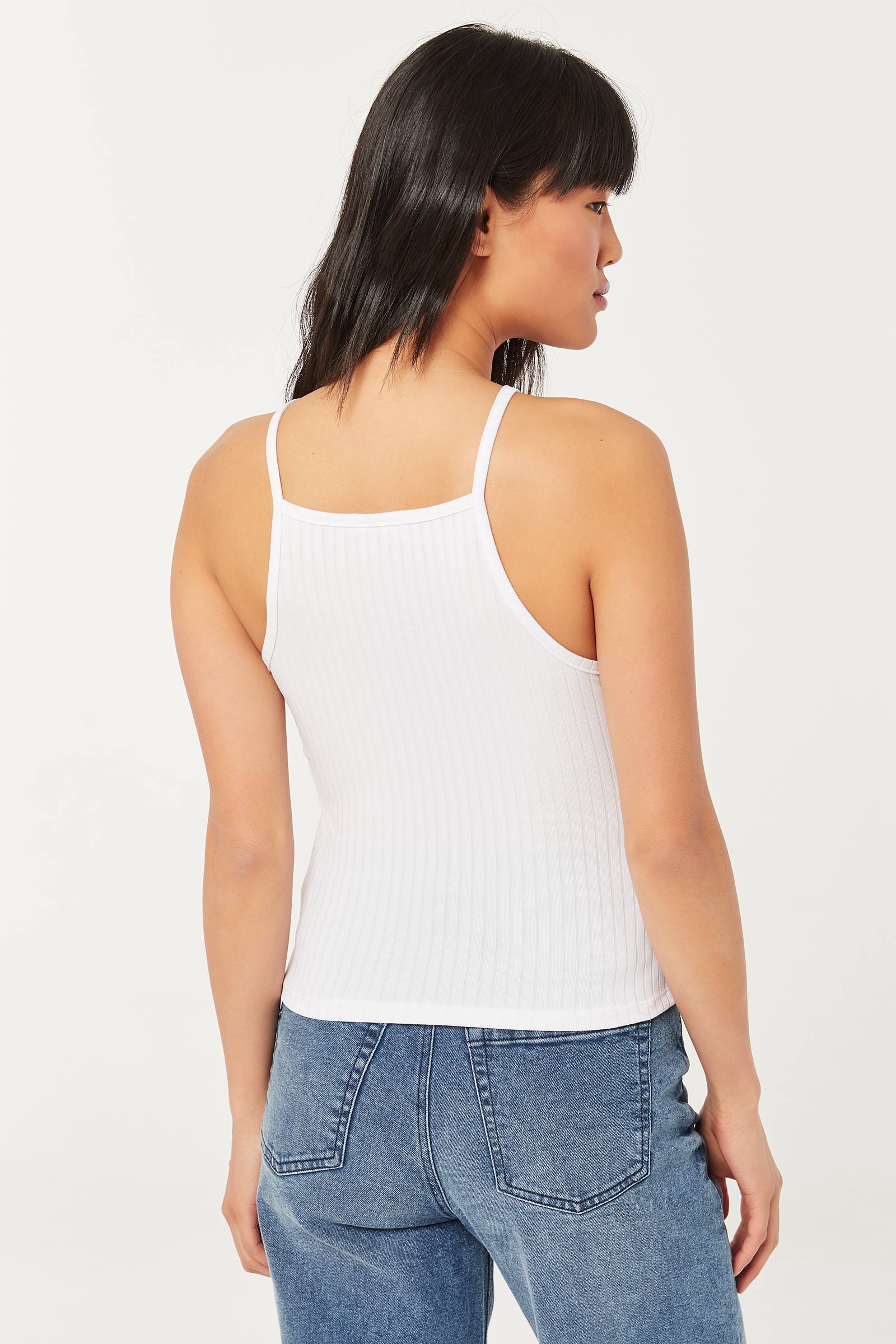 Ribbed Lace Up Tank Top